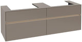 Villeroy & Boch Collaro Waschtischunterschrank 1600 mm mit LED-Beleuchtung und 4 Auszügen in Black Matt Lacquer