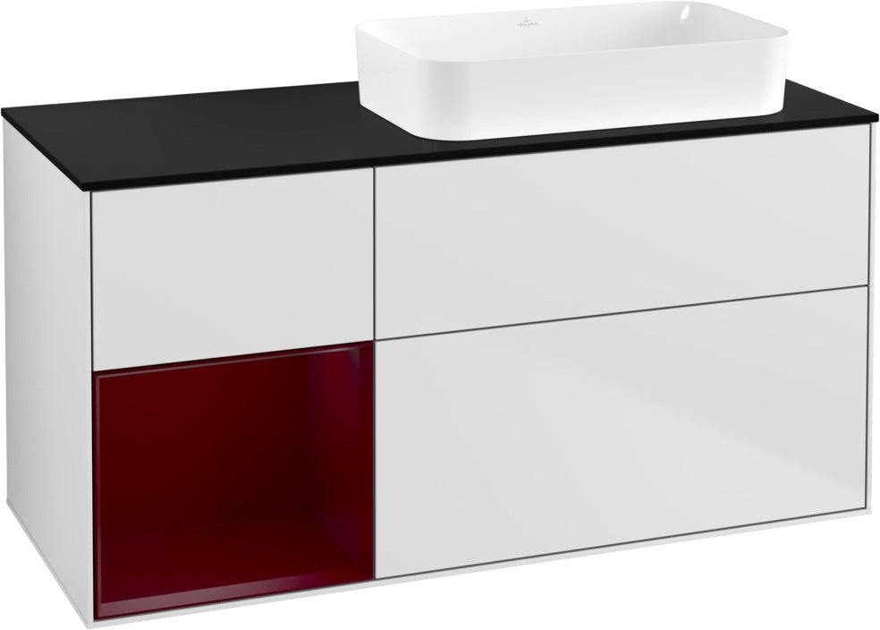 Villeroy & Boch Finion Waschtischunterschrank 120 cm Glossy White Lacquer mit Beleuchtung