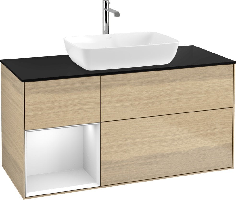 Villeroy & Boch Finion Waschtischunterschrank 1200 mm Glossy White Lacquer mit Beleuchtung