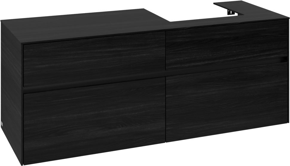 Villeroy & Boch Waschtischunterschrank Collaro C075 B0 1400 mm Black Oak mit Beleuchtung und SoftClosing