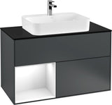 Villeroy & Boch Finion Waschtischunterschrank 1000 mm Glossy White Lacquer mit LED-Beleuchtung