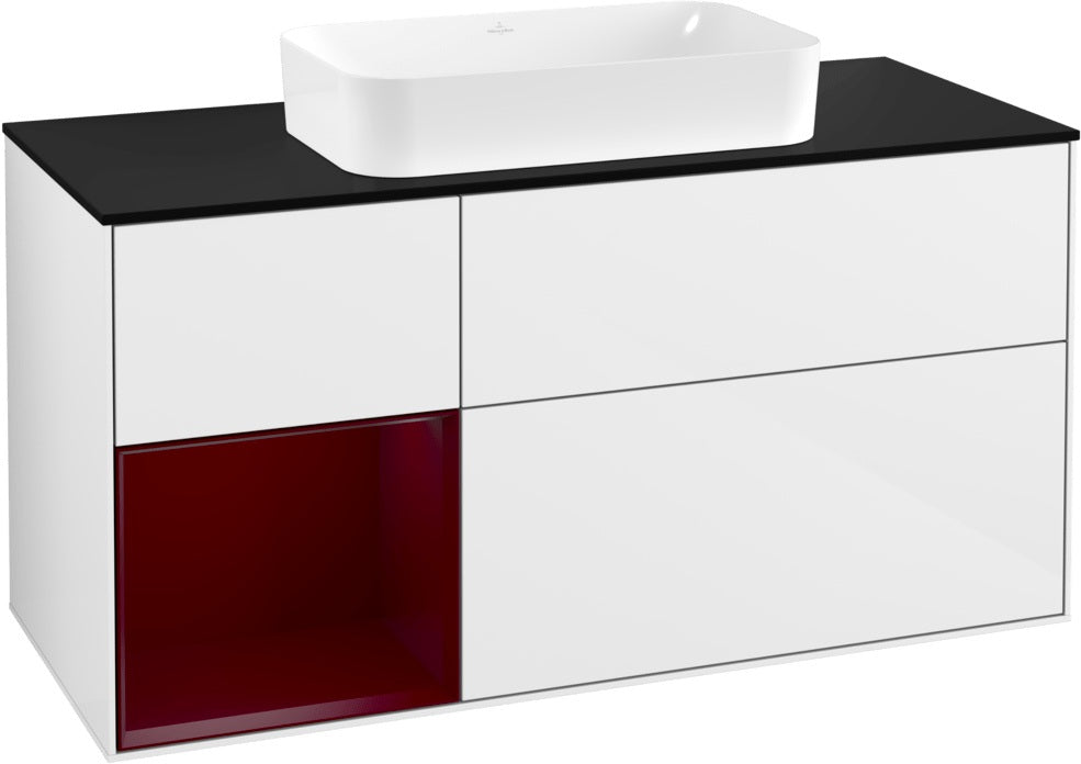 Villeroy & Boch Finion Waschtischunterschrank 1200 mm Glossy White Lacquer mit LED-Beleuchtung