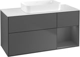 Villeroy & Boch Finion Waschtischunterschrank G711G Black Matt Lacquer 1200 mm mit Beleuchtung