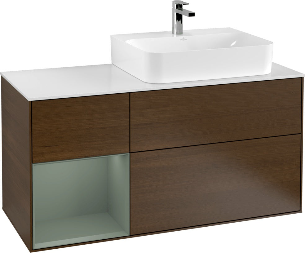 Villeroy & Boch Waschtischunterschrank Finion G141G 1200 mm Glossy White mit LED-Beleuchtung