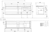 Villeroy & Boch Legato Waschtischunterschrank 1600 mm, 4 Auszüge, Glossy White, Becken rechts