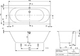 Villeroy & Boch Whirlpoolsystem OBERON 2.0 Special CombiPool Invisible in Weiß – Quaryl Badewanne 1700 mm