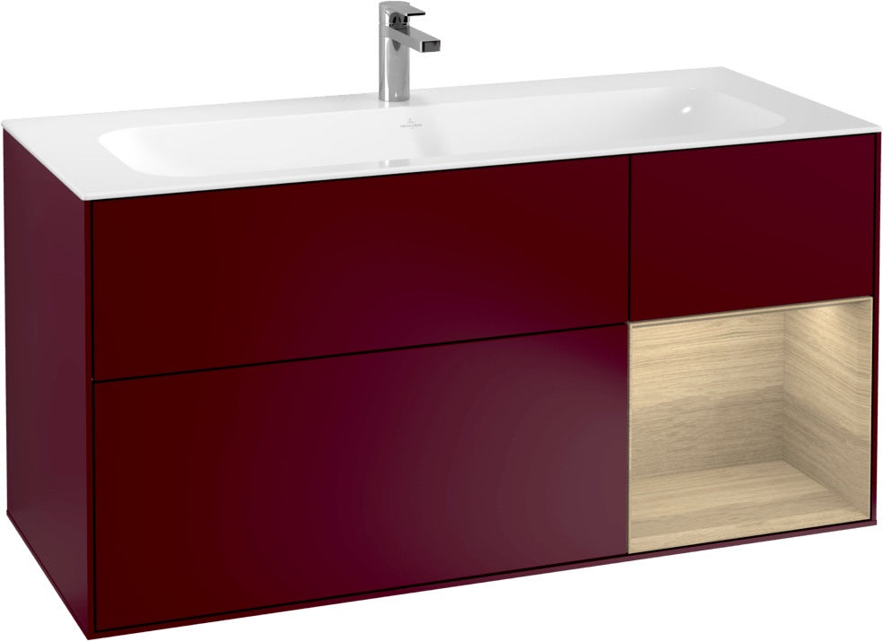 Villeroy & Boch Finion Waschbeckenunterschrank Glossy White Lacquer 1196 mm mit LED-Beleuchtung