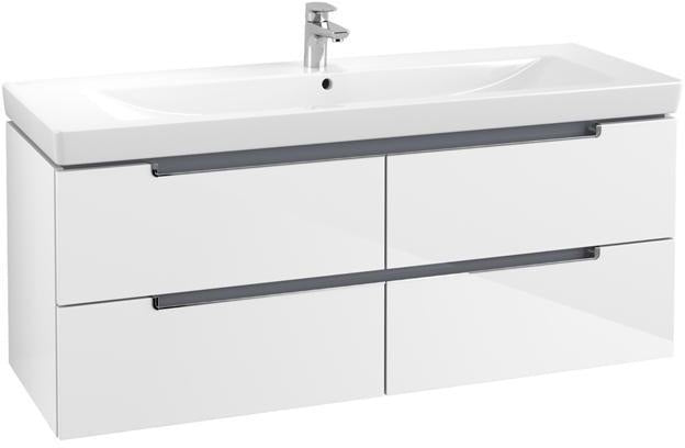 Villeroy & Boch SUBWAY 2.0 Waschtischunterschrank 1287 mm Glossy White mit 4 Auszügen