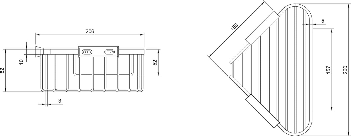 Villeroy & Boch Elements - Tender Eck-Duschkorb TVA1 51009000 260 x 206 x 82 mm Chrom