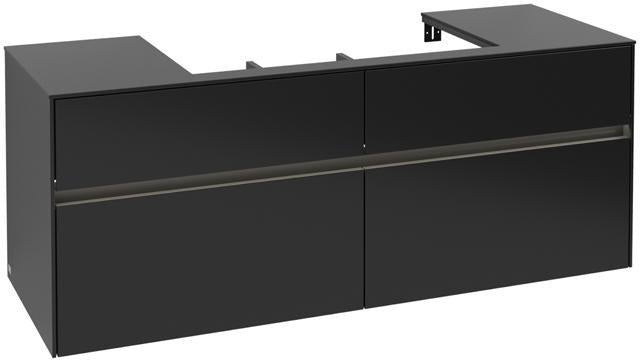 Villeroy & Boch Collaro Waschtischunterschrank 1400 mm mit LED-Beleuchtung und 4 Auszügen in Truffle Grey