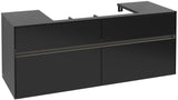 Villeroy & Boch Collaro Waschtischunterschrank 1400 mm mit LED-Beleuchtung und 4 Auszügen in Truffle Grey