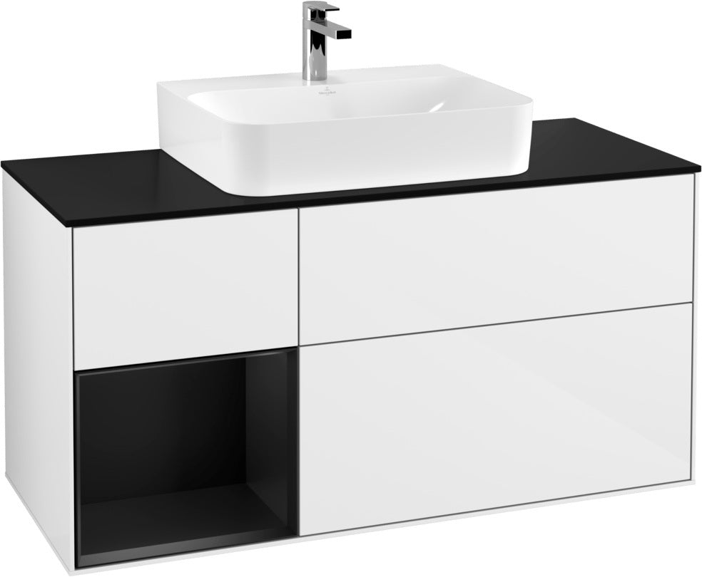 Villeroy & Boch Finion Waschbeckenunterschrank 1200 mm Glossy White mit Beleuchtung
