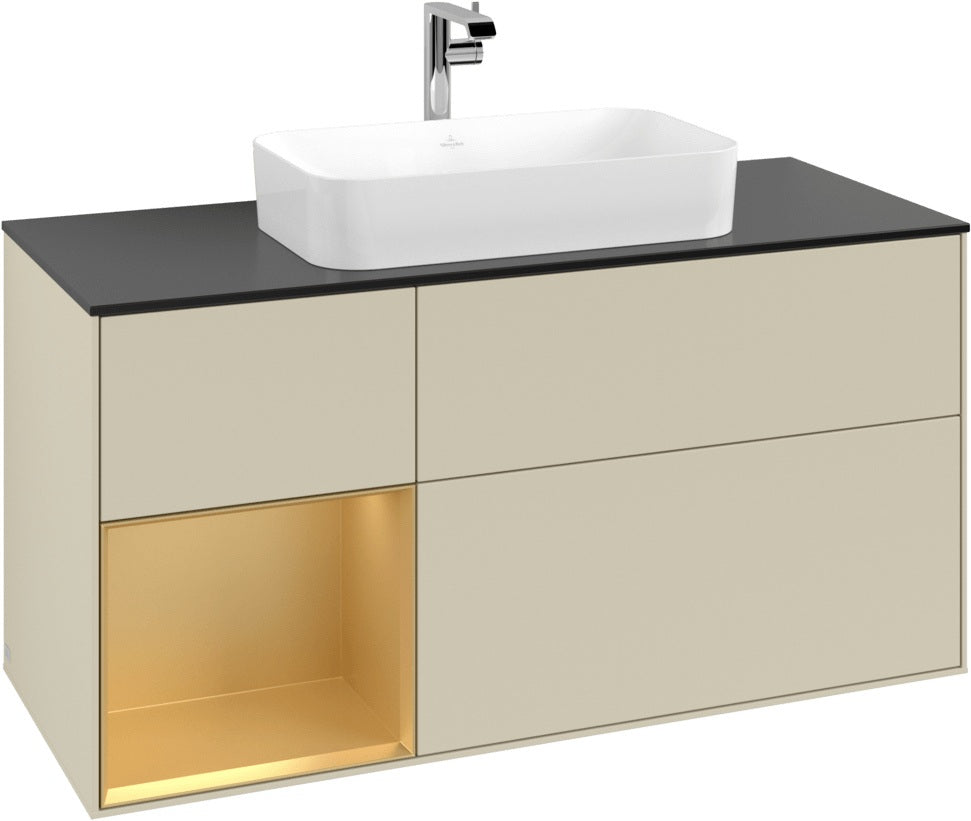 Villeroy & Boch Finion Waschtischunterschrank 1200 mm Glossy White Lacquer mit LED-Beleuchtung