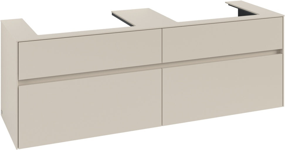 Villeroy & Boch Waschbeckenunterschrank Collaro C024 B0 1600 mm Cashmere Grey mit Beleuchtung