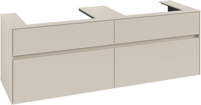 Villeroy & Boch Waschbeckenunterschrank Collaro C024 B0 1600 mm Cashmere Grey mit Beleuchtung