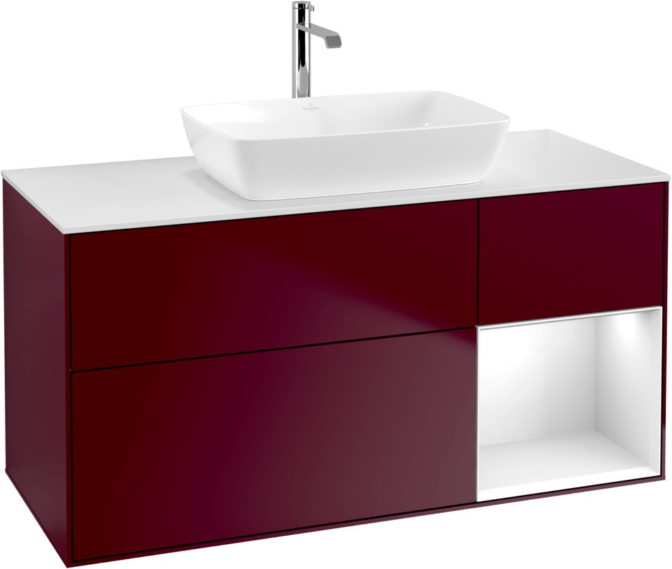 Villeroy & Boch Waschtischunterschrank Finion G831G 1200 mm Glossy White Lacquer mit Beleuchtung