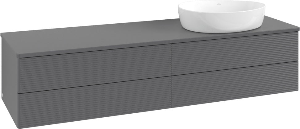 Villeroy & Boch Waschtischunterschrank Antao 1600 mm Anthrazit Matt Lack 4 Auszüge