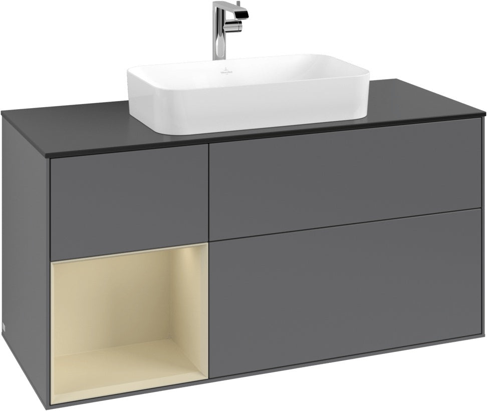 Villeroy & Boch Finion Waschtischunterschrank 1200 mm Glossy White Lacquer mit LED-Beleuchtung