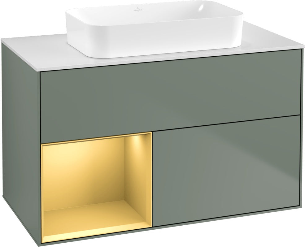Villeroy & Boch Finion Waschtischunterschrank 1000 mm Glossy White Lacquer – mit LED-Beleuchtung & SoftClosing