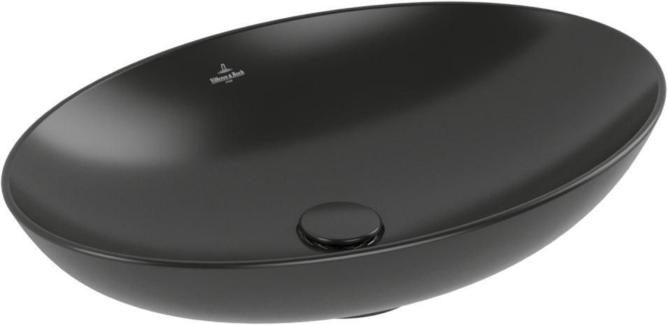 Villeroy & Boch Aufsatzwaschbecken Loop & Friends 4A4 620x420mm Pure Black CeramicPlus