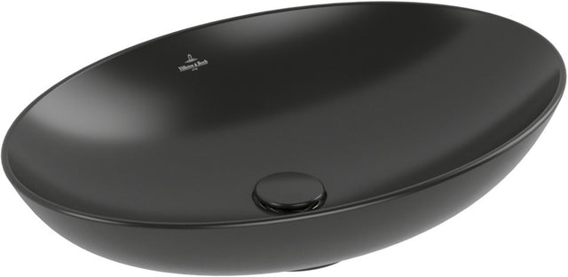 Villeroy & Boch Aufsatzwaschbecken Loop & Friends 4A4 620x420mm Pure Black CeramicPlus