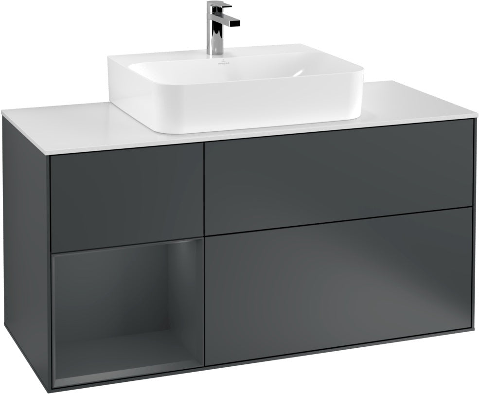 Villeroy & Boch Finion Waschtischunterschrank G161G 1200 mm Glossy White Lacquer mit LED-Beleuchtung