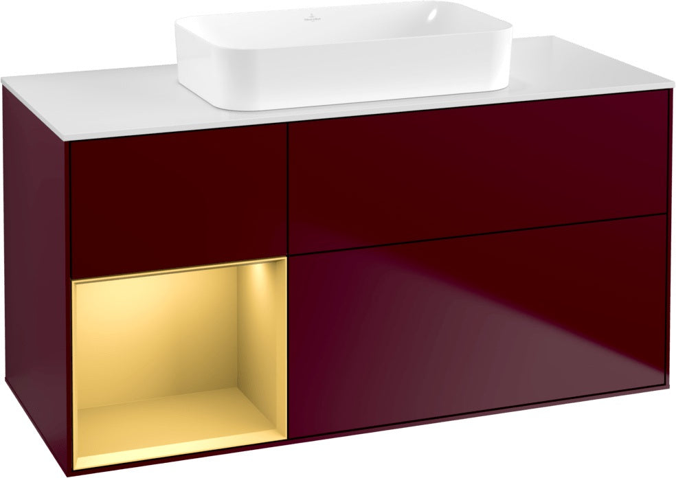 Villeroy & Boch Finion Waschbeckenunterschrank 1200 mm Walnut Veneer mit Beleuchtung