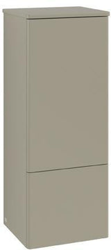 Villeroy & Boch Antao Mittelschrank 414 mm, 1 Auszug, 1 Tür, links, matt grau, mit Innenbeleuchtung, Soft-Close