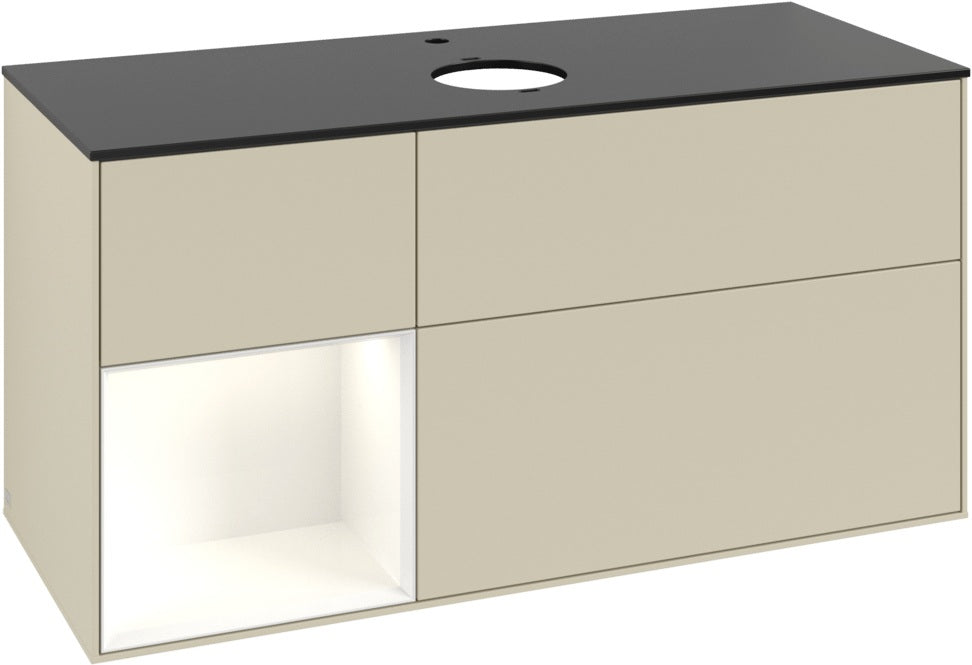 Villeroy & Boch Finion Waschtischunterschrank 1200 mm Glossy White Lacquer mit Beleuchtung