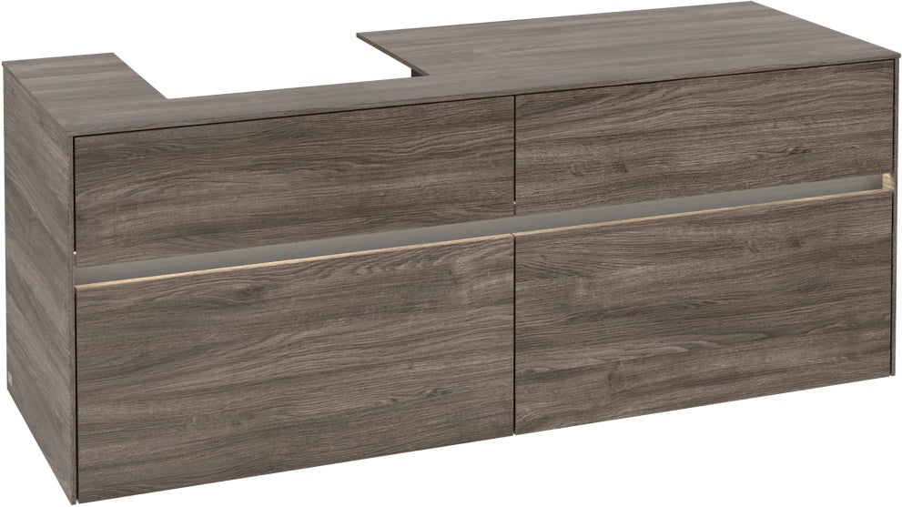 Villeroy & Boch Waschbeckenunterschrank Collaro C074B0 1400mm Stone Oak mit Beleuchtung