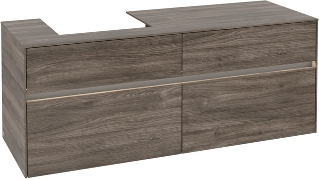Villeroy & Boch Waschbeckenunterschrank Collaro C074B0 1400mm Stone Oak mit Beleuchtung