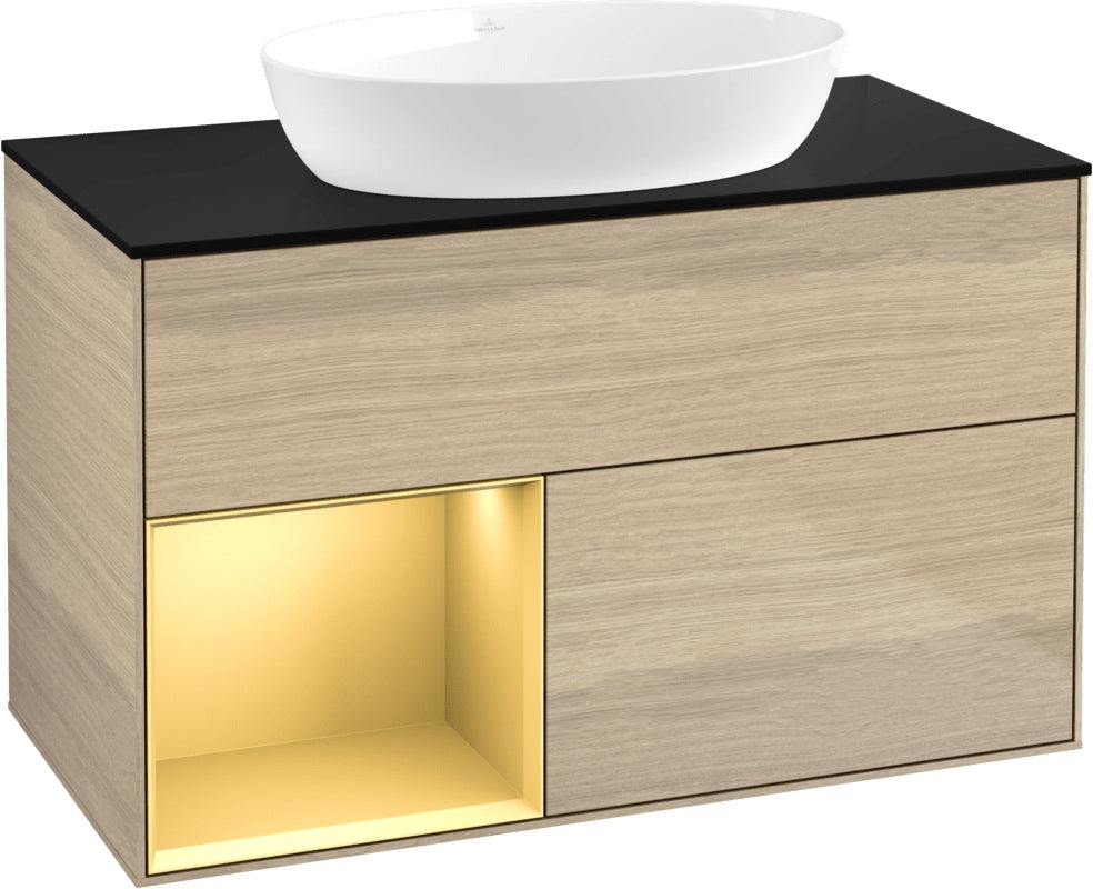 Villeroy & Boch Waschtischunterschrank Finion FA12G 1000 mm Glossy White Lacquer mit Beleuchtung