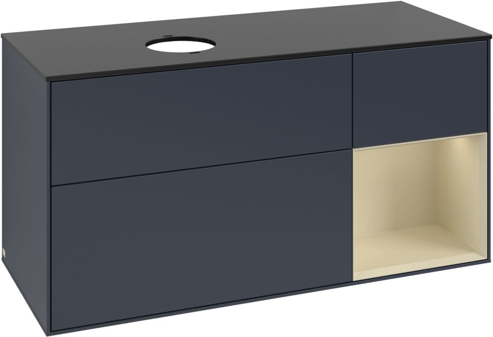 Villeroy & Boch Finion Waschtischunterschrank 1200 mm Glossy White Lacquer mit LED-Beleuchtung