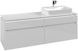 Villeroy & Boch Legato Waschtischunterschrank 1600 mm, 4 Auszüge, Glossy White, Becken rechts