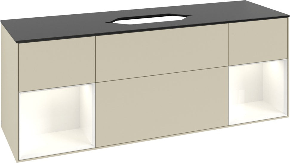 Villeroy & Boch Finion Waschbeckenunterschrank 1600 mm Glossy White Lacquer mit Beleuchtung