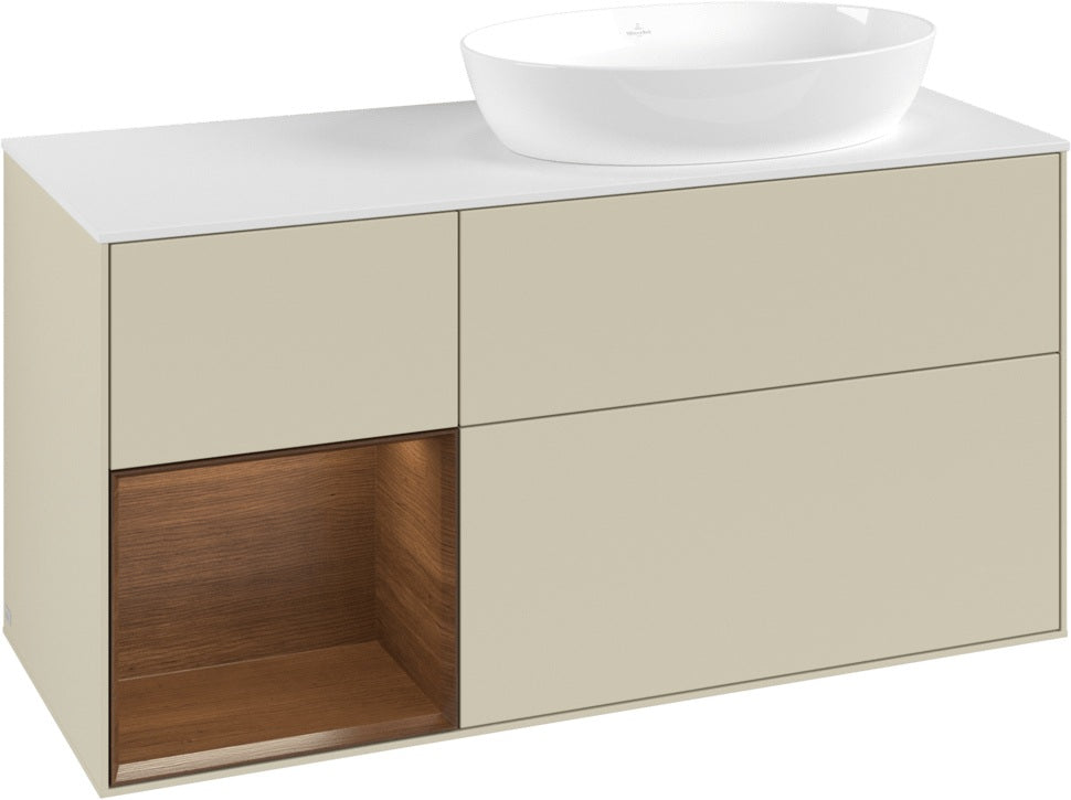 Villeroy & Boch Finion Waschtischunterschrank 1200 mm Glossy White Lacquer mit Beleuchtung