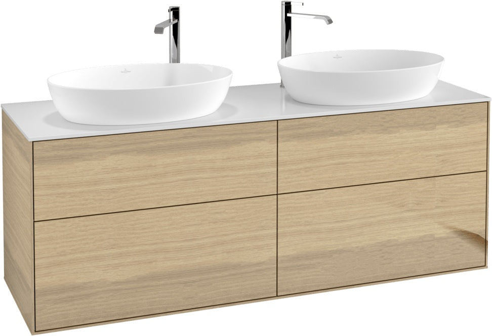 Villeroy & Boch Finion Waschbeckenunterschrank 1600 mm Glossy White Lacquer mit Beleuchtung