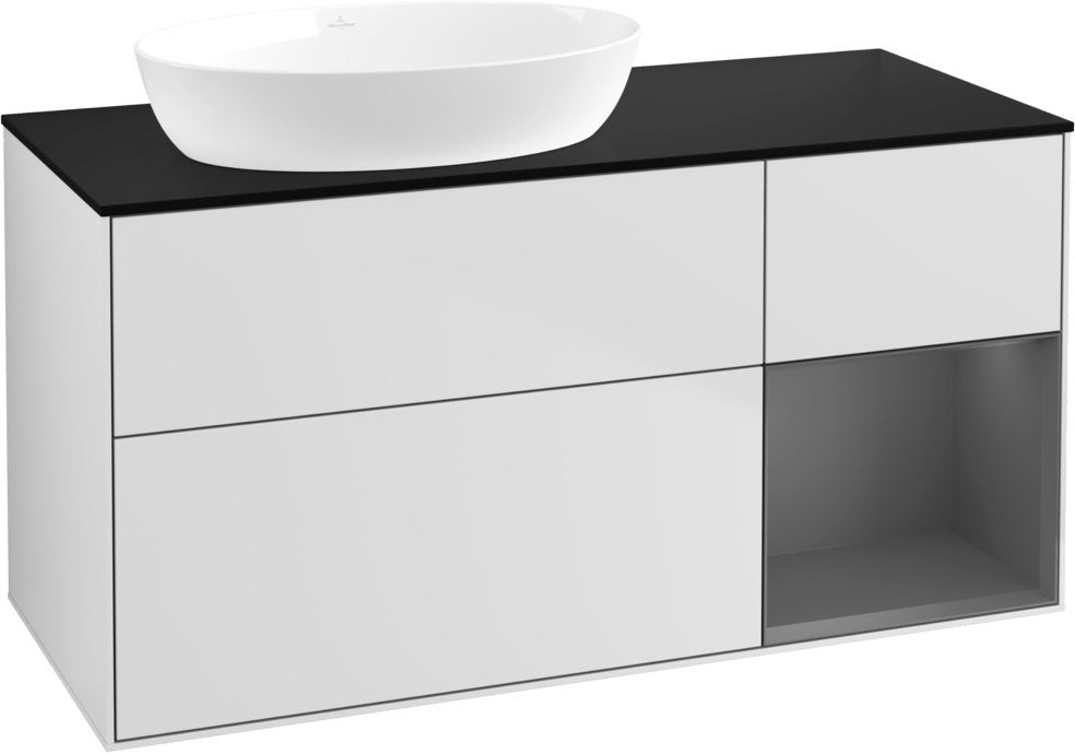 Villeroy & Boch Finion Waschtischunterschrank 1200 mm Glossy White Lacquer mit LED-Beleuchtung