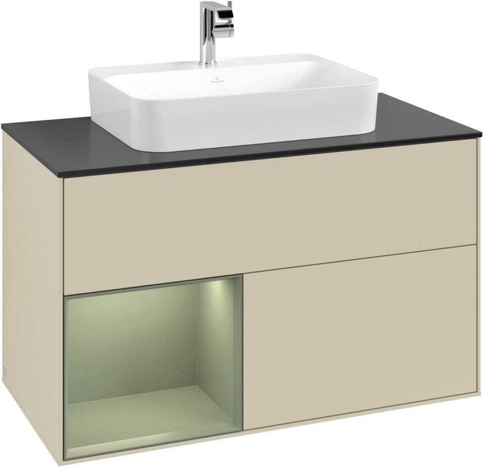 Villeroy & Boch Finion Waschtischunterschrank 1000 mm Glossy White Lacquer mit LED-Beleuchtung