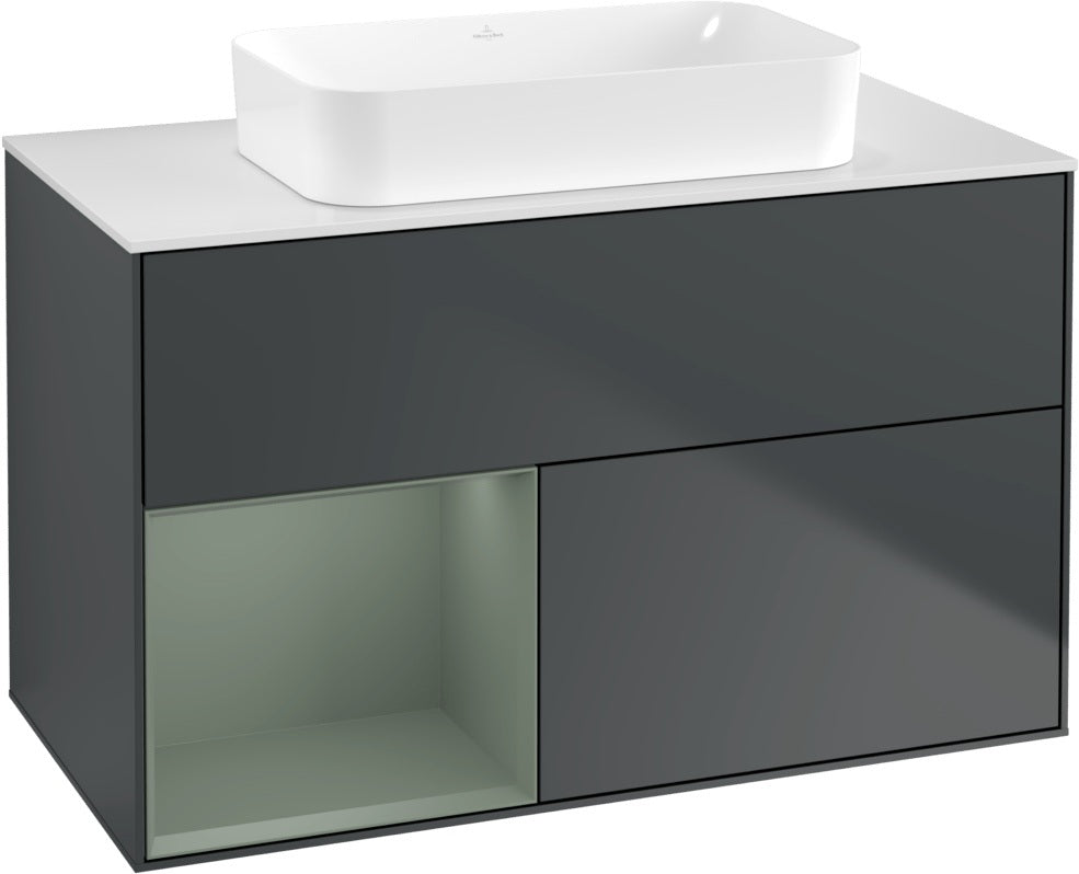 Villeroy & Boch Finion Waschtischunterschrank 1000 mm Glossy White Lacquer – mit LED-Beleuchtung & SoftClosing