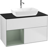 Villeroy & Boch Finion Waschbeckenunterschrank Glossy White mit Beleuchtung, 1000 mm