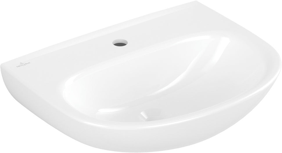 Villeroy & Boch O.novo Wandwaschbecken 550x440 mm Oval Weiß Alpin 1 Hahnloch