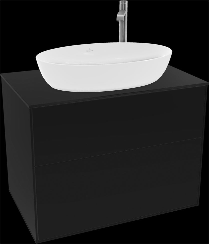 Villeroy & Boch Finion Waschbeckenunterschrank F87200GF – 800 mm, Glossy White Lacquer, mit Push-to-open