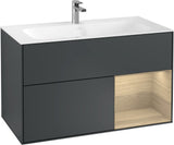 Villeroy & Boch Finion Waschtischunterschrank 996 mm Glossy White Lacquer mit LED-Beleuchtung