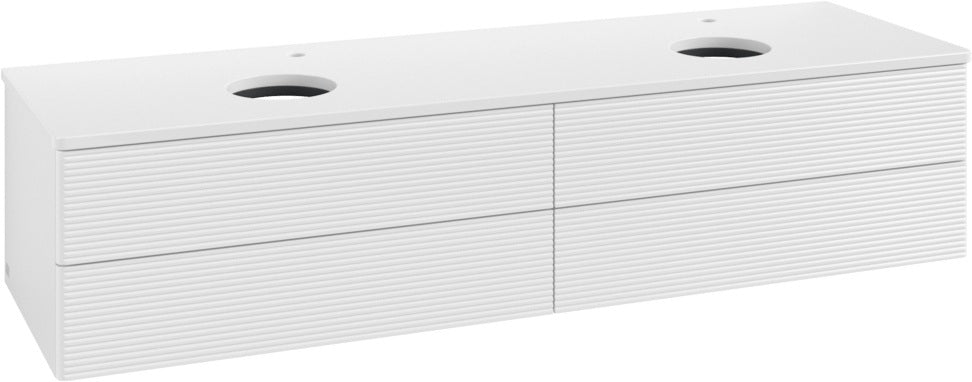 Villeroy & Boch Antao Waschtischunterschrank 1600 mm Glossy White mit 4 Auszügen und LED-Beleuchtung