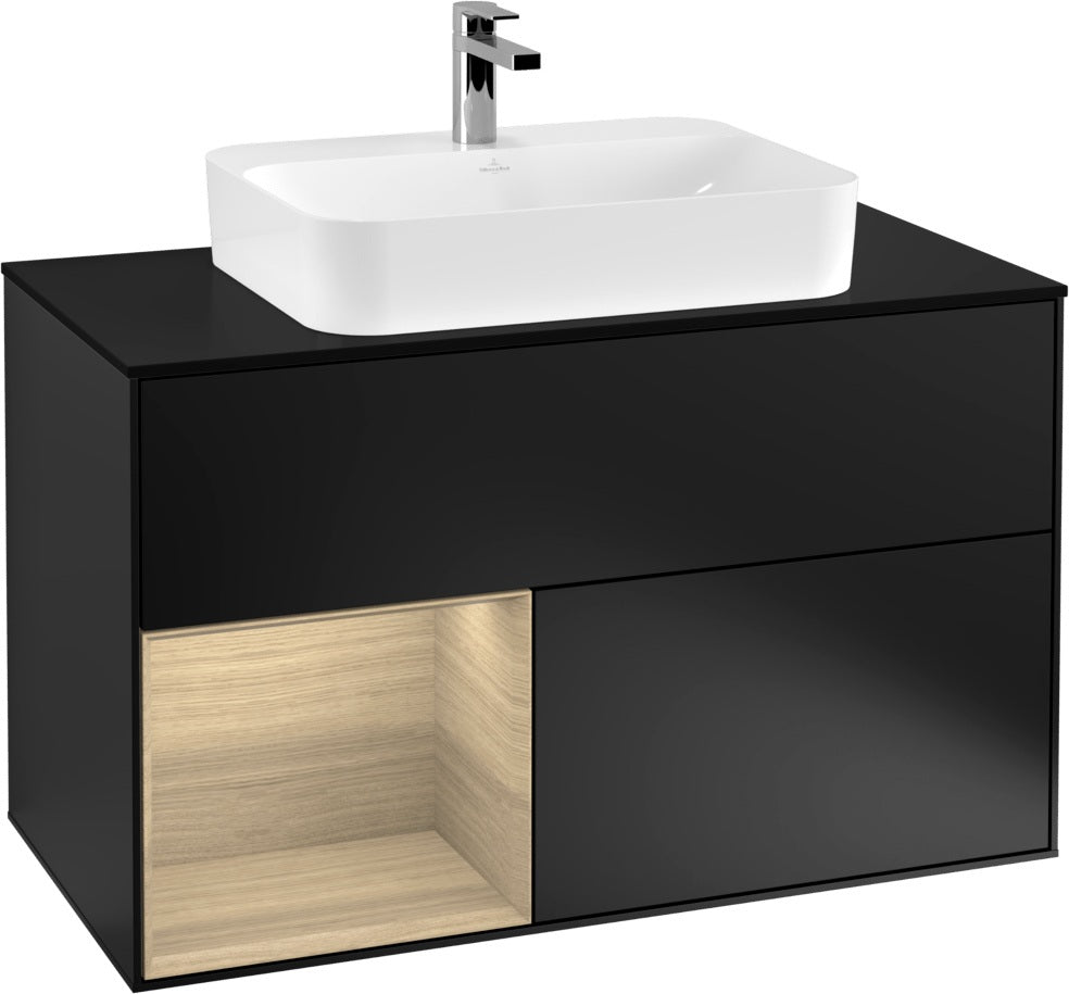 Villeroy & Boch Finion Waschtischunterschrank 1000 mm Glossy White Lacquer mit LED-Beleuchtung