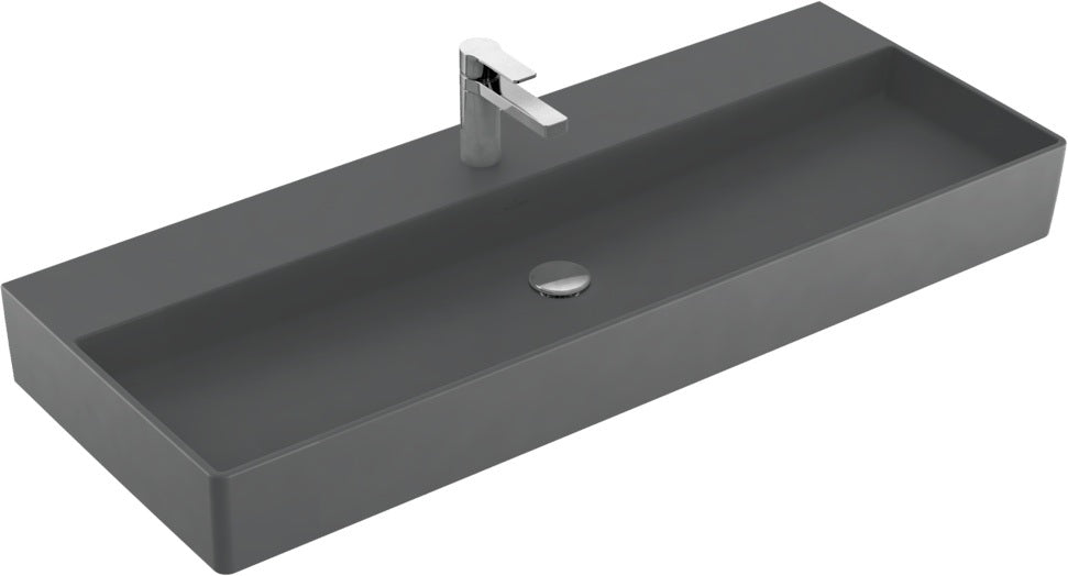Villeroy & Boch Wandwaschbecken Memento 2.0 Graphite CeramicPlus 1200 mm – Matt, TitanCeram, Wandmontage