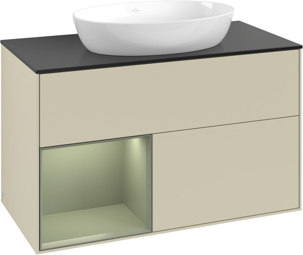 Villeroy & Boch Finion Waschtischunterschrank 1000 mm Glossy White Lacquer mit Beleuchtung