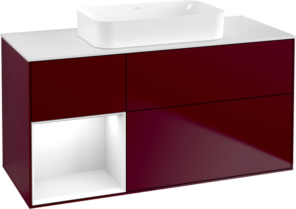Villeroy & Boch Finion Waschbeckenunterschrank 1200 mm Walnut Veneer mit Beleuchtung