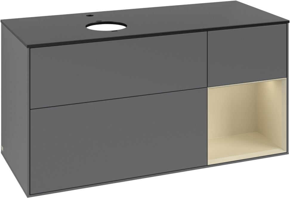 Villeroy & Boch Finion Waschtischunterschrank 1200 mm Glossy White mit Beleuchtung und SoftClosing